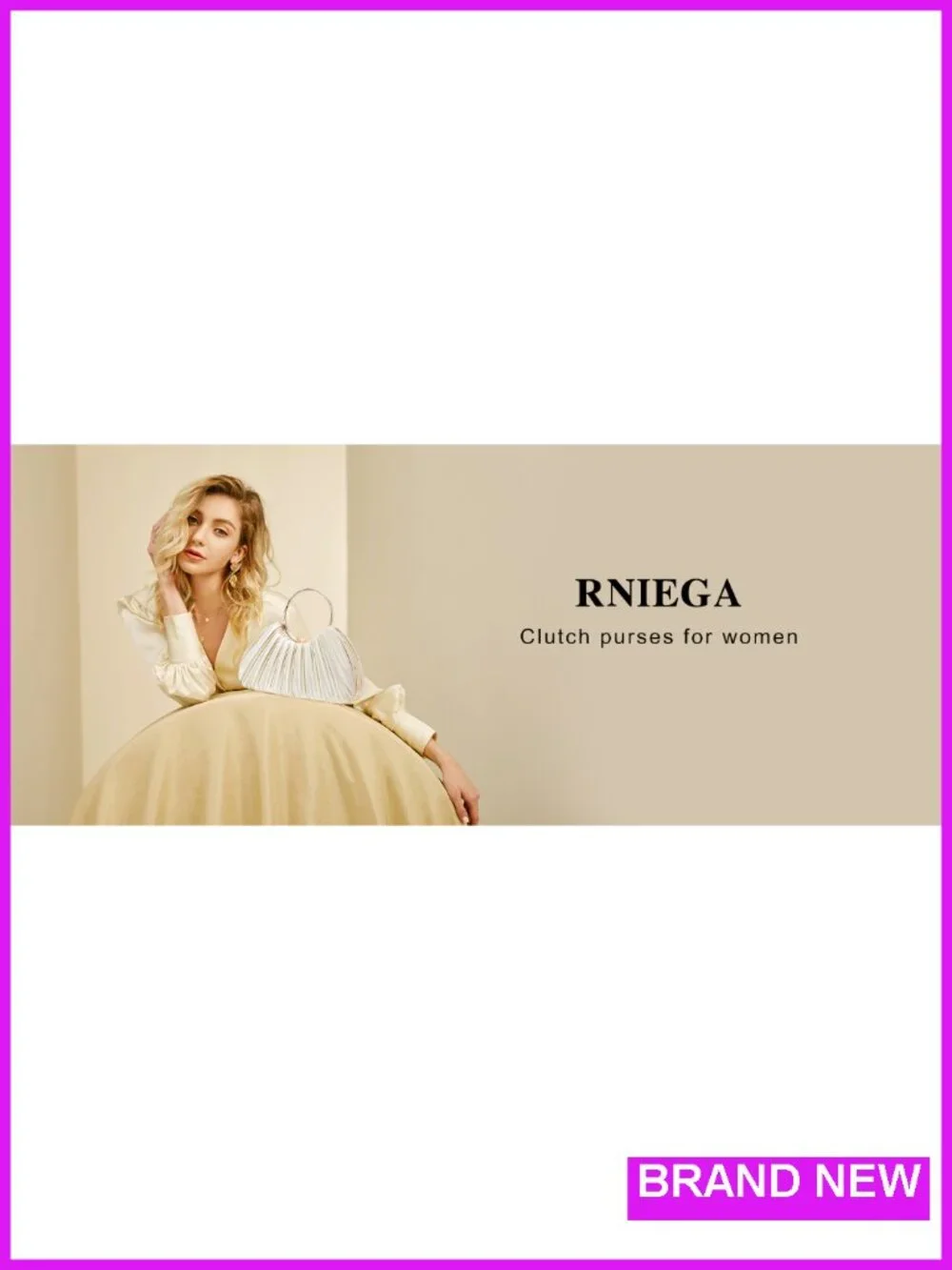 Elegant Pleated Satin Clutch Evening Bag with Pearl Design